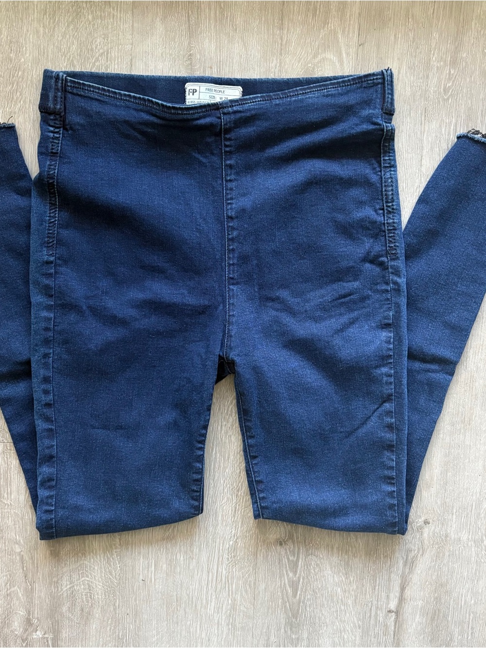 Free People Skinny Denim Jeans with Raw Hem - Size 28